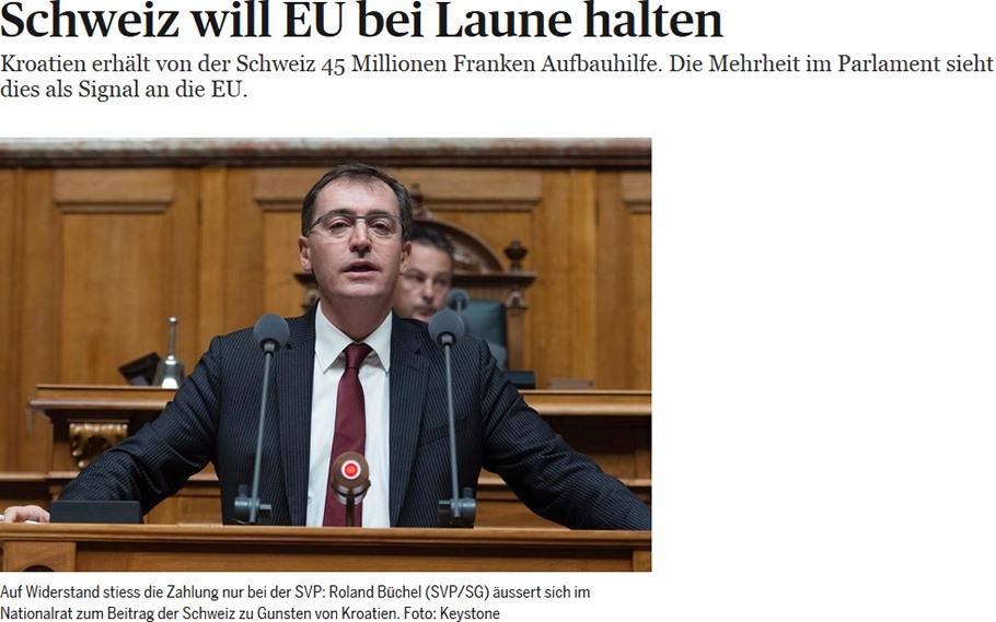 Tages-Anzeiger: Kohäsionsmillionen