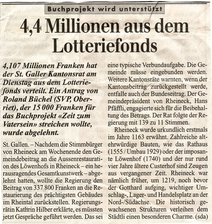 4.4 Millionen aus dem Lotteriefonds