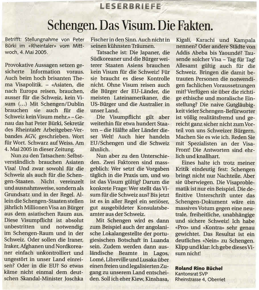 Schengen. Das Visum. Die Fakten.