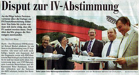 Disput zur IV-Abstimmung