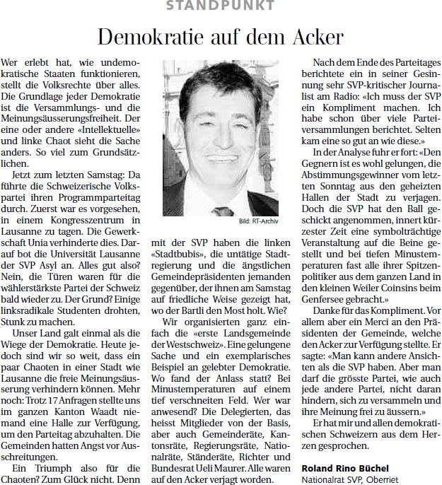 Der Rheintaler: Demokratie auf dem Acker