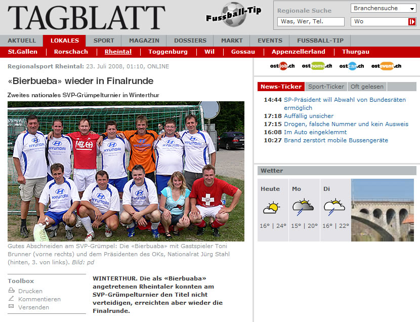 St. Galler Tagblatt: Bierbueba wieder in Finalrunde