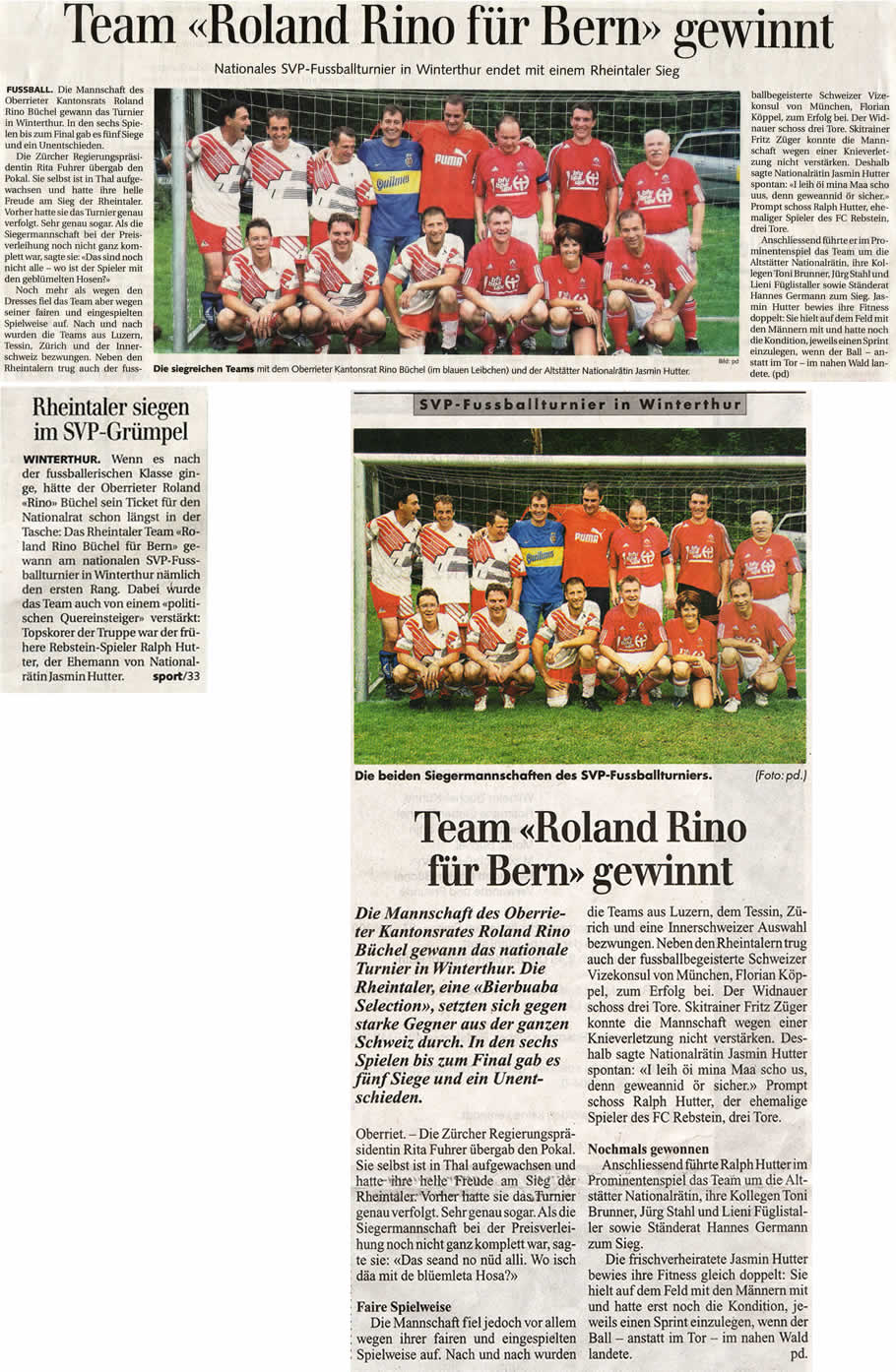 Team Roland Rino für Bern gewinnt