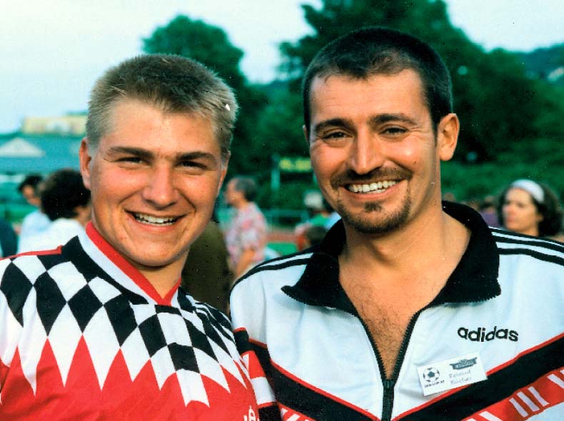 Toni Brunner und Roland Rino Büchel beim EDA-Cup 1997.