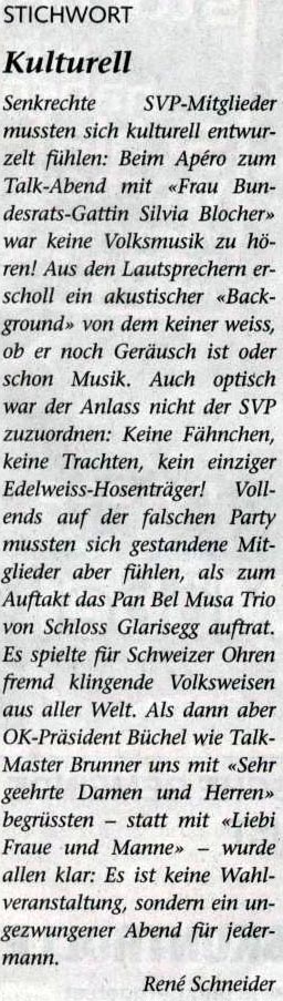 Silvia Blocher im Kinotheather Madlen in Heerbrugg: Keine Wahlwerbung für SVP. Silvia Blocher im Kinotheather Madlen in Heerbrugg: Keine Wahlwerbung für SVP.