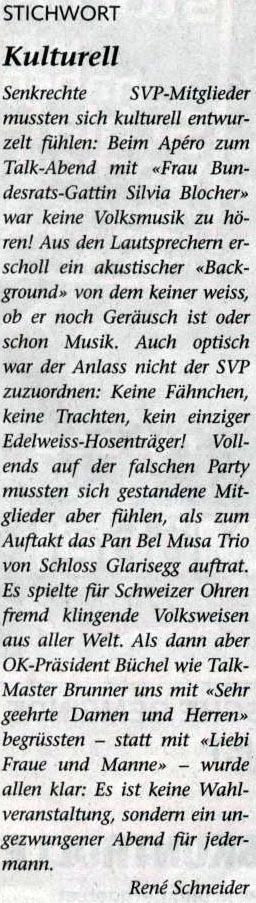 Silvia Blocher im Kinotheather Madlen in Heerbrugg: Keine Wahlwerbung für SVP.