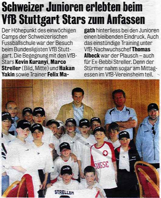 Schweizer Junioren erlebten VfB StuttgartStars.