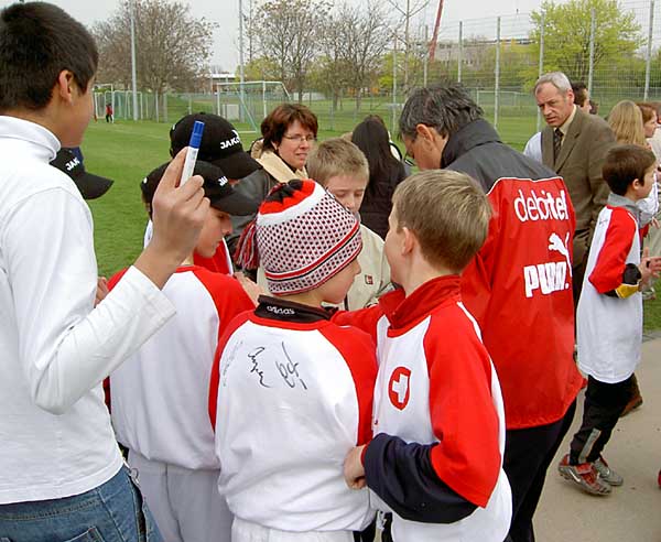 Pippo mit dem Stuttgarter Kult-Trainer Felix Magath