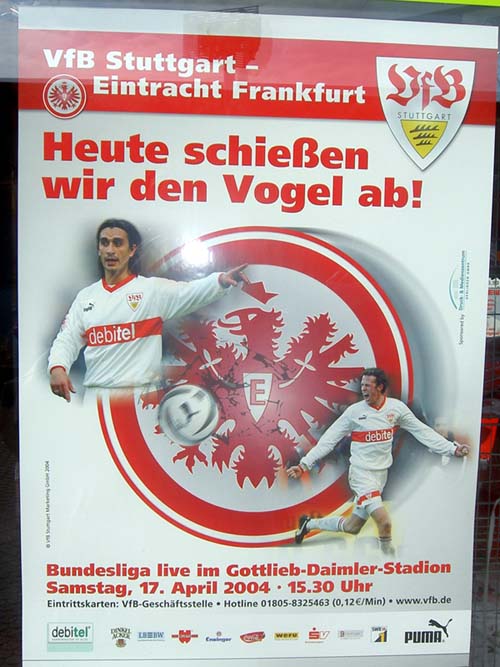 Die beiden Natistars Hakan Yakin und Marco Streller auf dem offiziellen Matchplakat des VFB Stuttgart