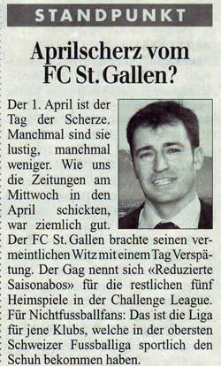 Aprilscherz vom FC St. Gallen?