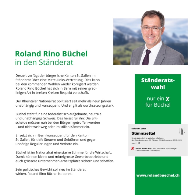 Flyer Roland Rino Büchel 2019