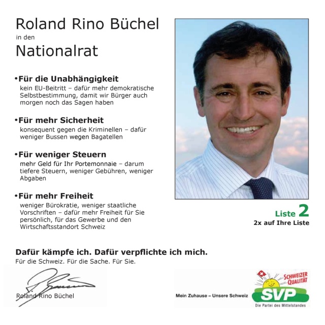 Flyer Roland Rino Büchel 2007