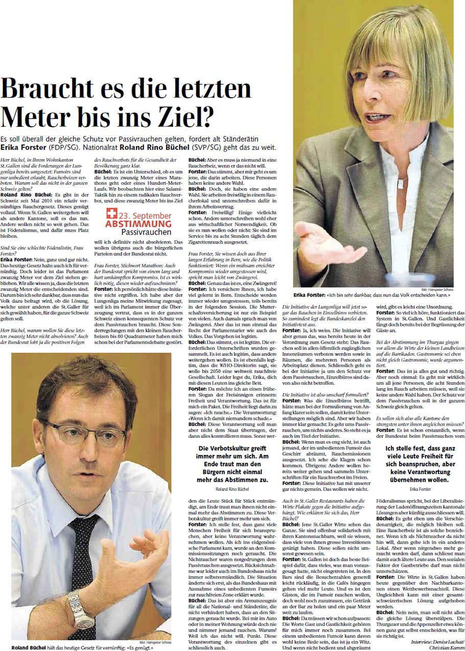 St. Galler Tagblatt: Braucht es die letzten Meter bis zum Ziel?