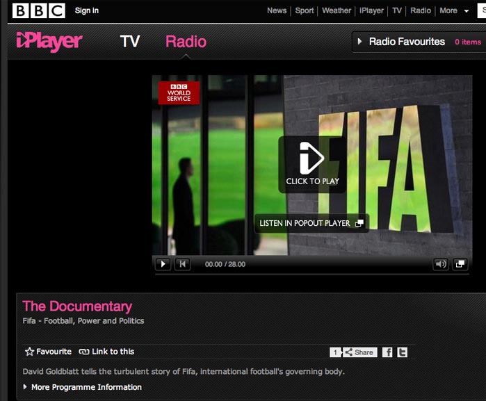 BBC Documentary: Fifa - Football, Power, Politics