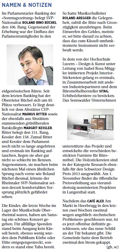 Der Rheintaler: Ranking Poltiker