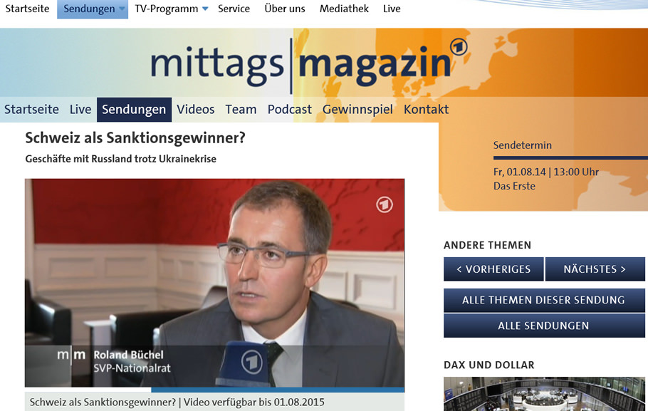 ARD Mittagsmagazin: Russland-Sanktionen