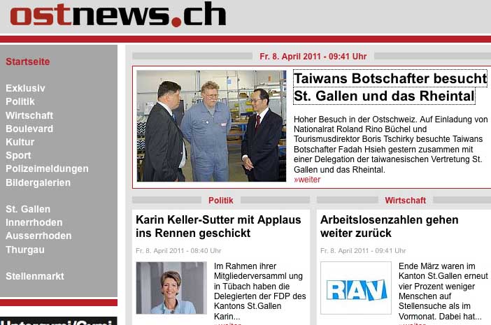 Ostnews.ch: Tawains Botschafter zu Besuch in St. Galler Rheintal / Roland Rino Büchel