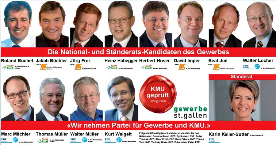 Roland Rino Büchel: Wahlen 2011 - KMU geprüft im Kanton St. Gallen