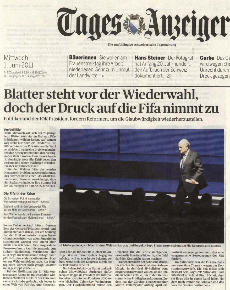 Sepp Blatter vor Wiederwahl: Doch der Druck nimmt zu